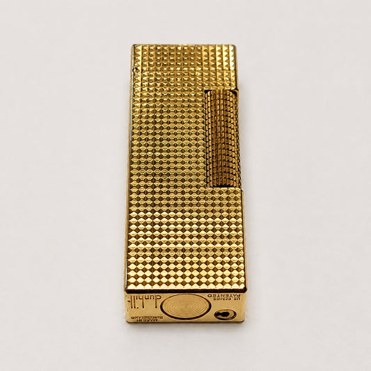 Alfred Dunhill Rollagas Gold Plated Hobnail Lighter