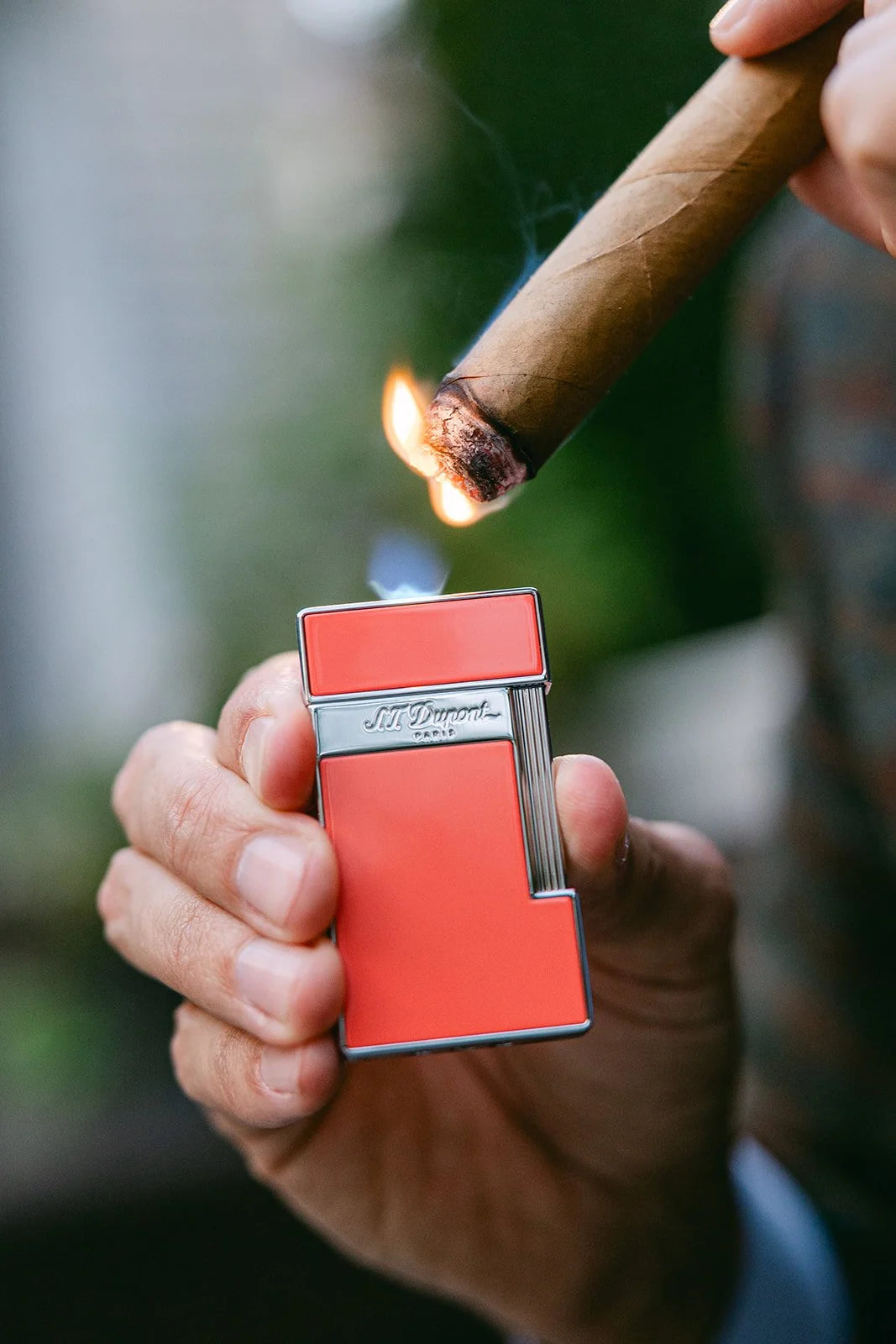 S.T. Dupont Slimmy Lighter Coral Lacquer & Chrome 28006